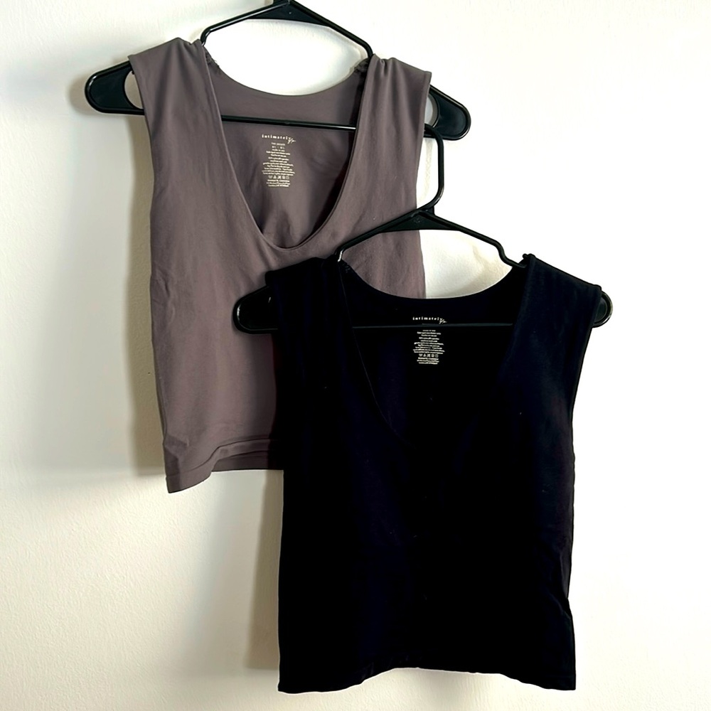Free people, M/L, tank in black and dark gray. 2 for 1!